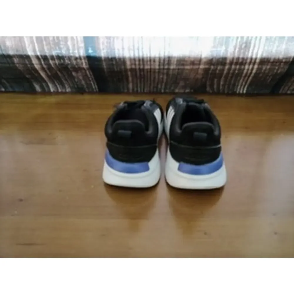 adidas Racer TR21 Cloudfoam‎ Black White Blue Heel Kids size 9